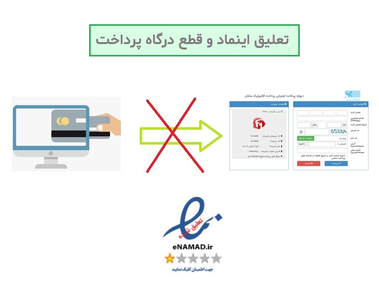 تعلیق اینماد و قطع درگاه پرداخت